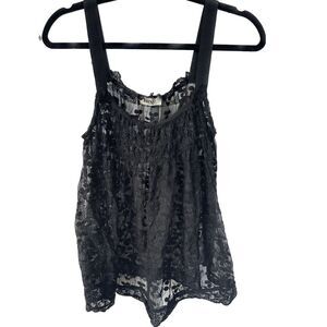 Luxe By Vila Clothes Smocked Embroidered Nova Lace Designer Top Goth Vibes M